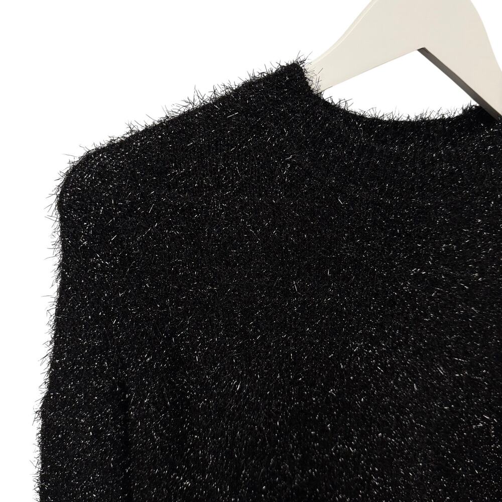 NWT Marant Etoile Black Metallic Tinsel Sayers Glitter Sweater Womens 34 / US 0 - Picture 4 of 11